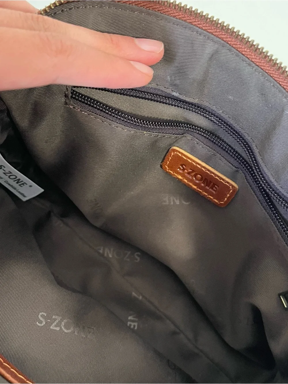 S-ZONE LEATHER Women's Brown Leather Crossbody Bag - Classic Casual Style